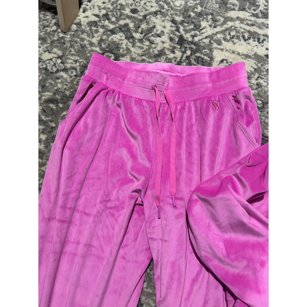 Victoria's Secret TRACKSUIT SET Velvet Jacket & Jogger Velour Hot Pink Medium - Picture 2 of 6